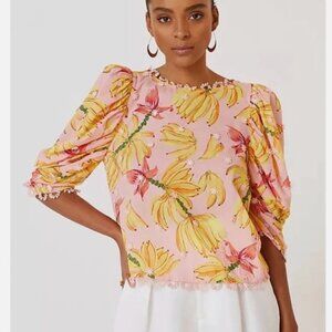 NWT Farm Rio Banana Taste Blouse Size S